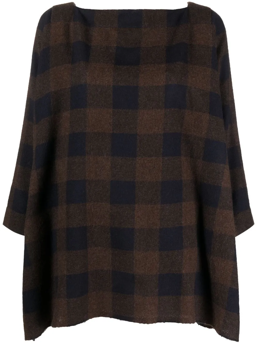 

Daniela Gregis check long-sleeve top - Brown