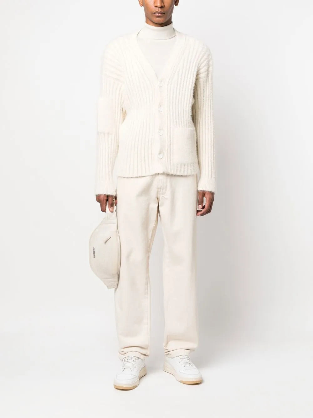 Jacquemus Ribgebreid vest - Wit