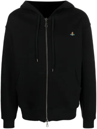 Vivienne Westwood Orb motif zip up Hoodie Black FARFETCH EG