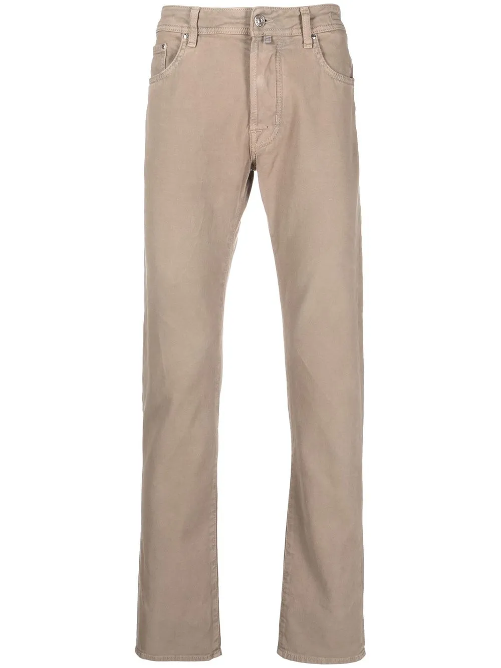 

Jacob Cohën pantalones rectos con parche del logo - Marrón