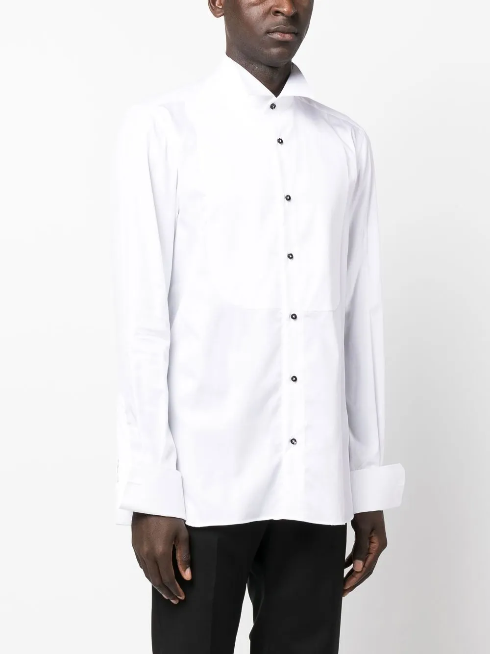 Giuliva Heritage Button-down Cotton Shirt in White, view 3