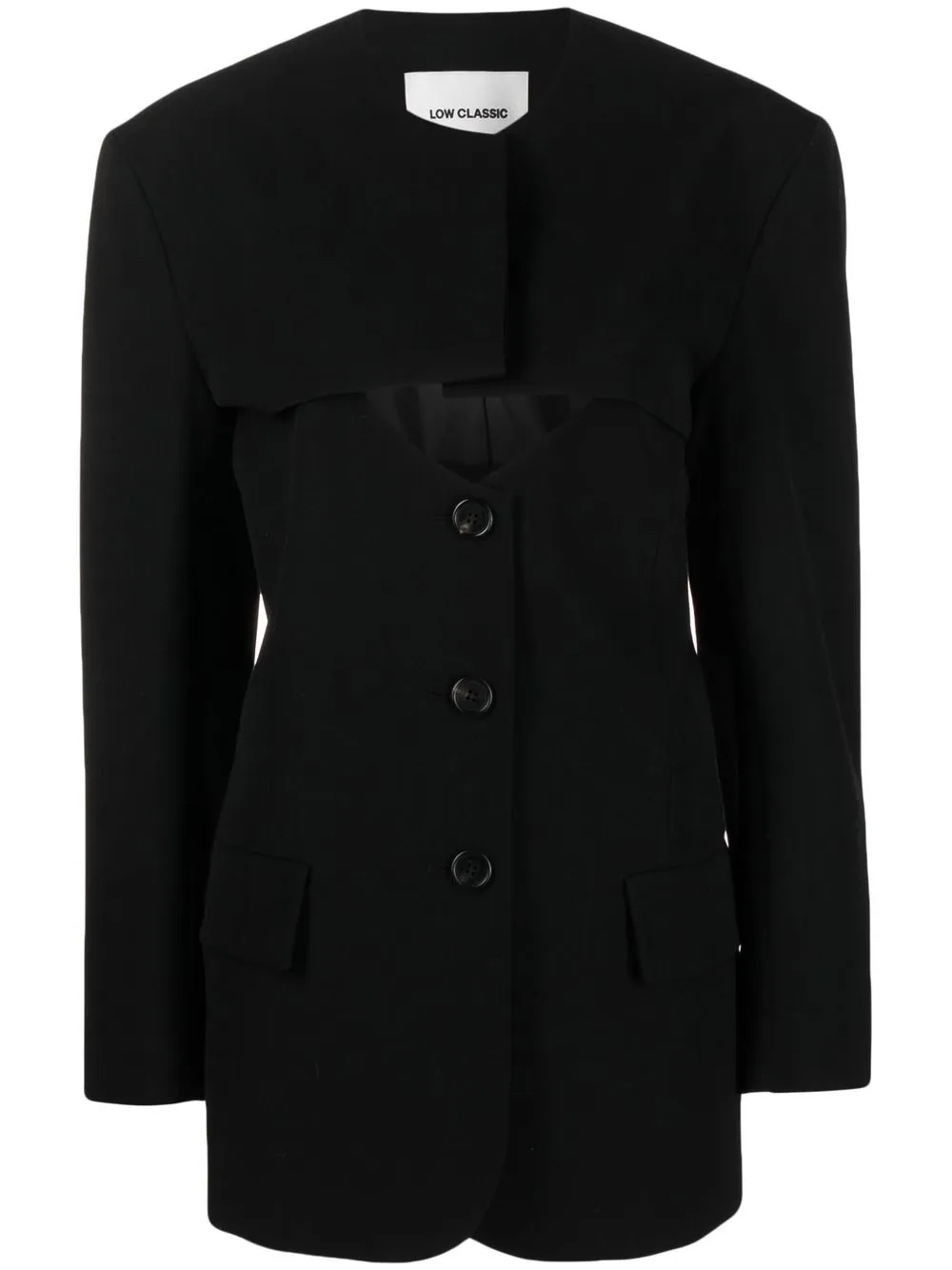 

Low Classic abrigo con botones - Negro