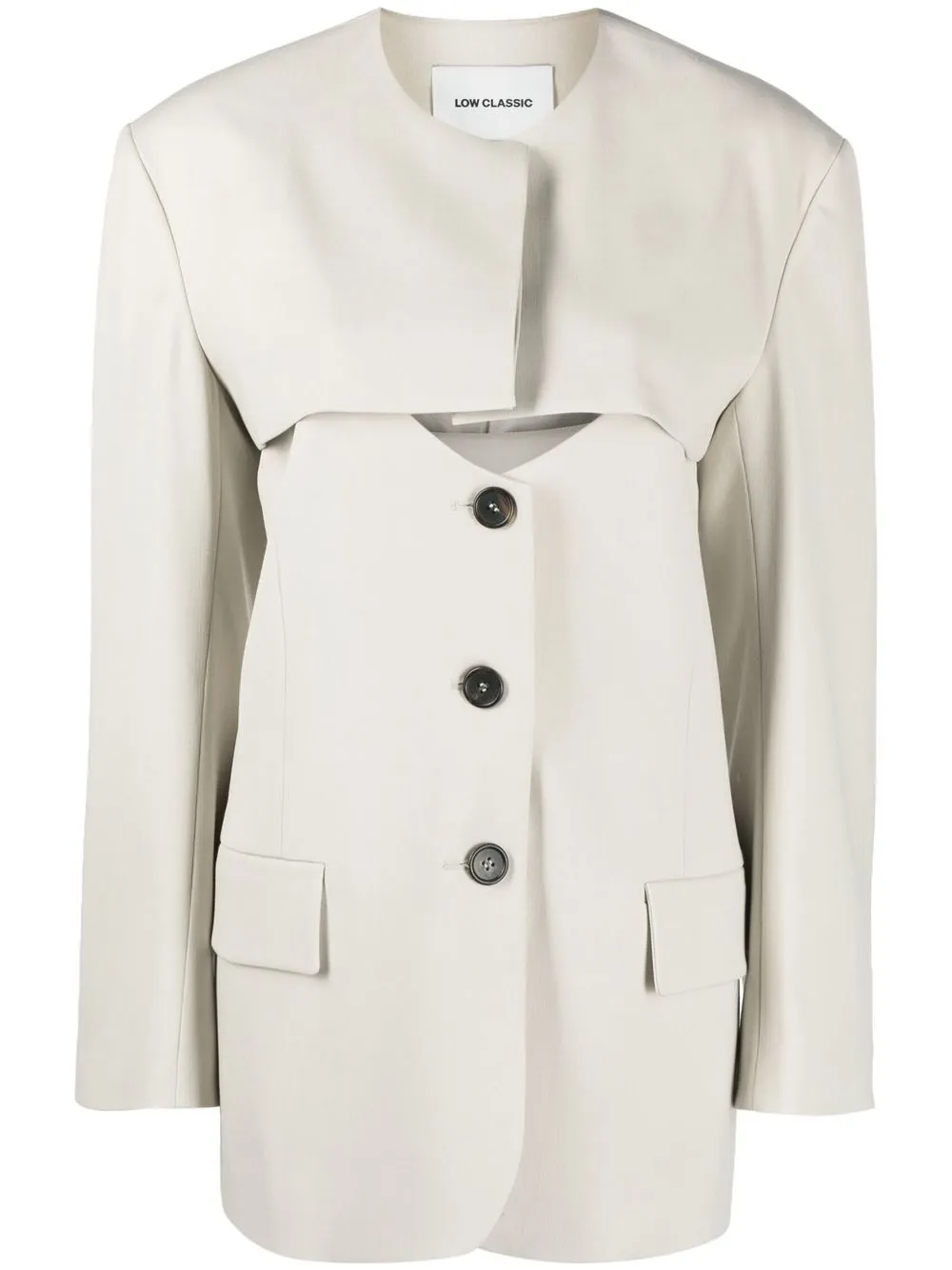 

Low Classic cut-out buttoned jacket - Neutrals