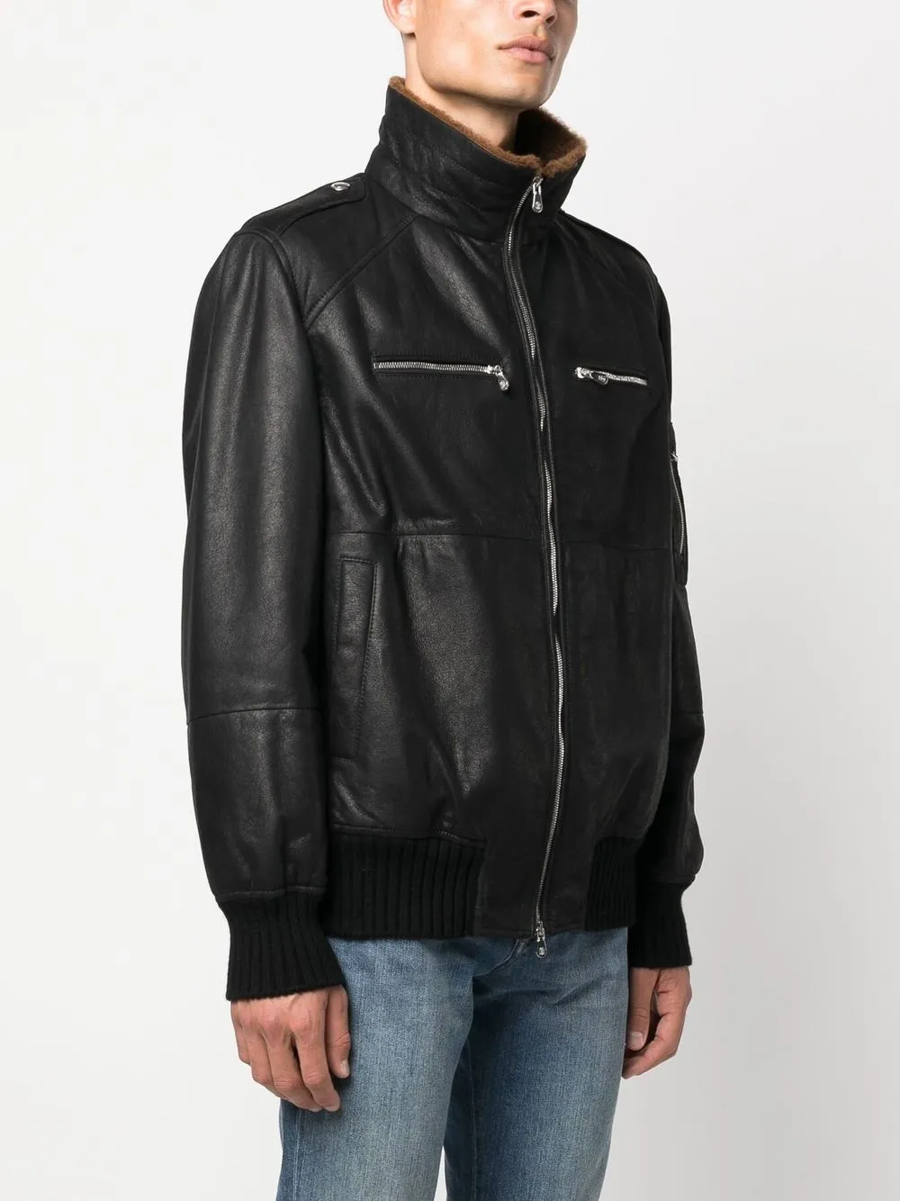 Brunello Cucinelli Bomberjack met ritszakken - Zwart
