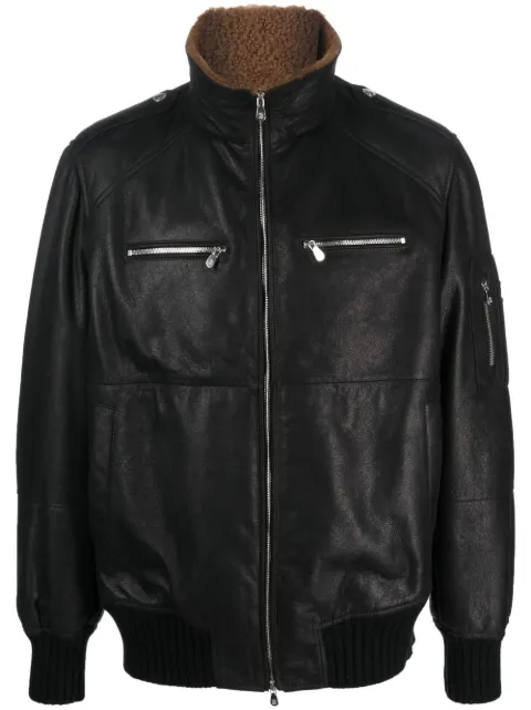Brunello Cucinelli chamarra bomber con forro de lana