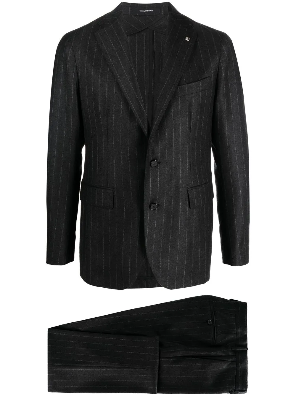 

Tagliatore single-breasted pinstripe suit - Black