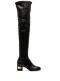 Valentino Garavani VLogo heel thigh-high boots - Black