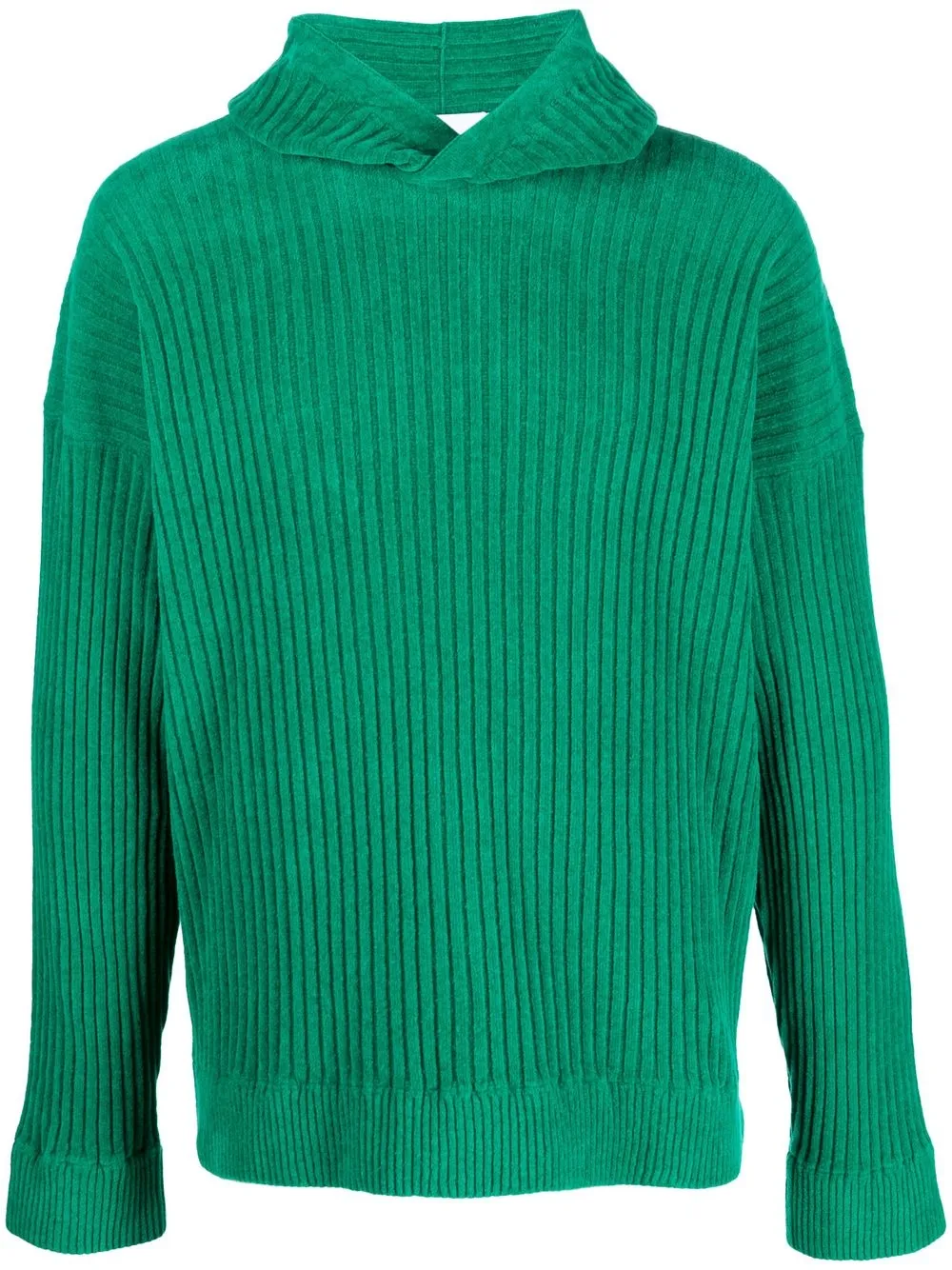 

Bonsai hoodie tejida de canalé - Verde