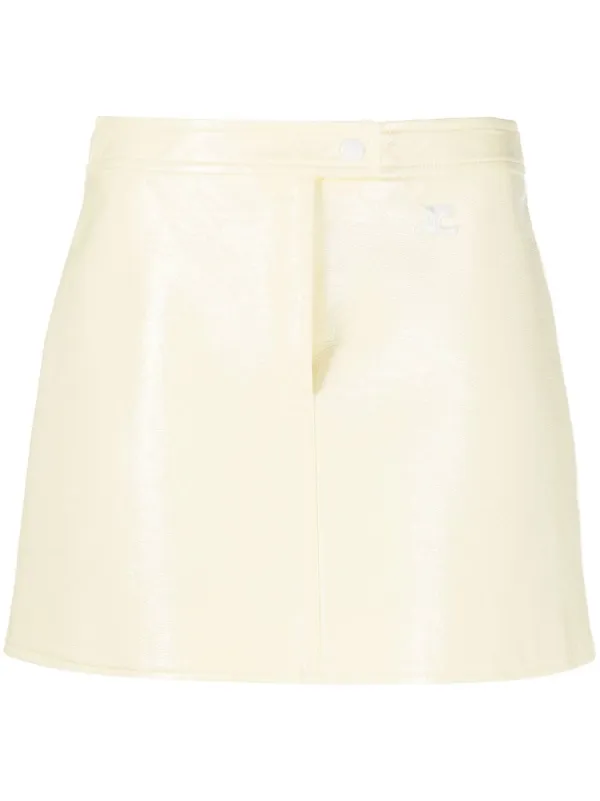 Courrèges Reedition Vinyl Mini Skirt Yellow FARFETCH IN