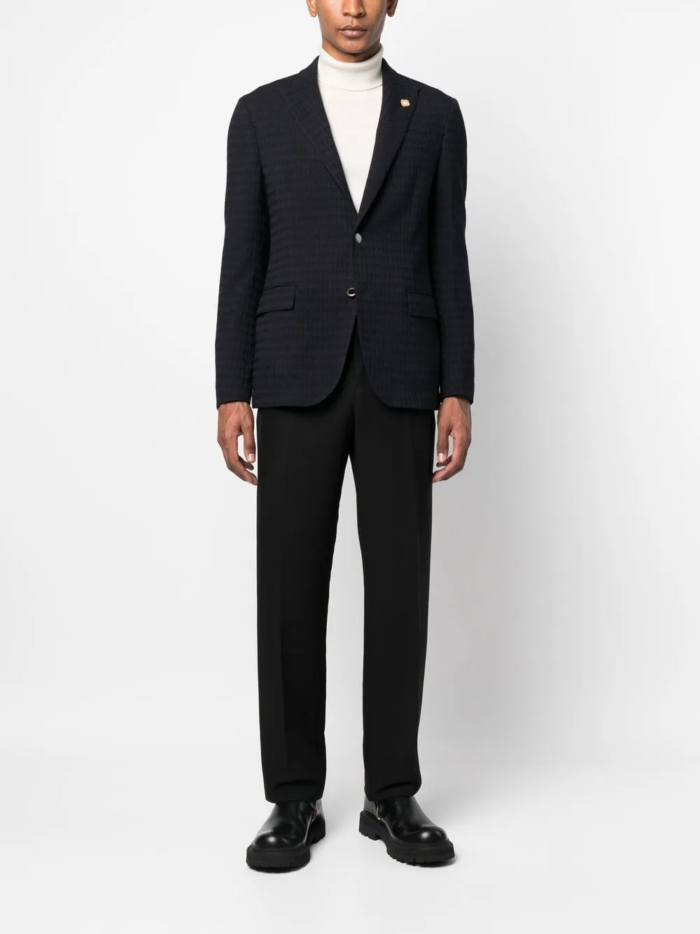 Lardini Colbert met enkele rij knopen - Blauw