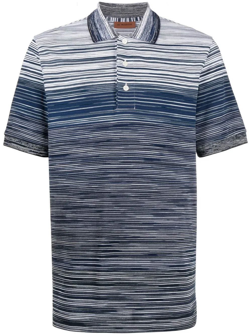 

Missoni stripe-print cotton polo shirt - Blue