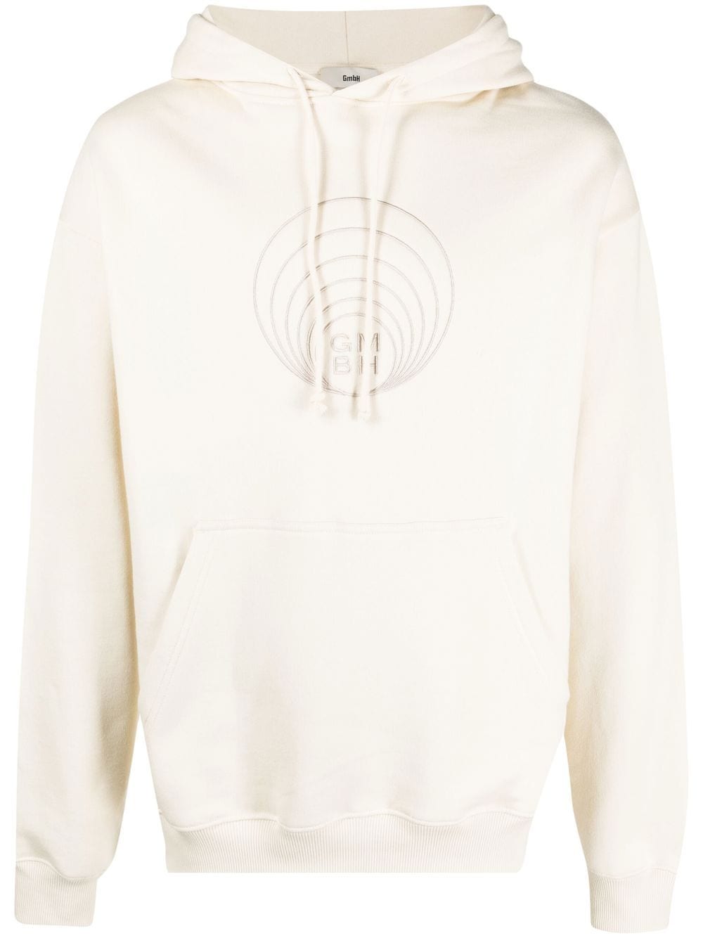 GmbH logo-embroidered organic cotton hoodie - Neutrals