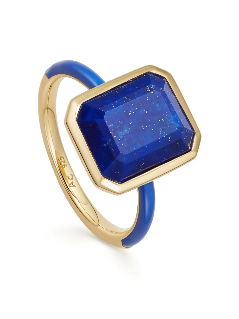 Astley Clarke Ottima Lapiz Lazuli Portrait Ring In Gold