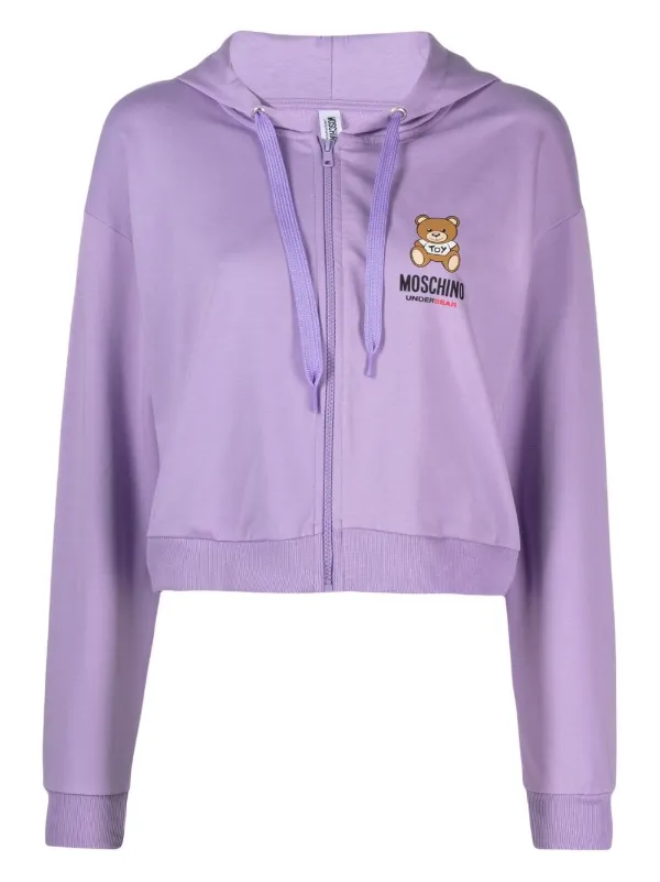 purple moschino hoodie