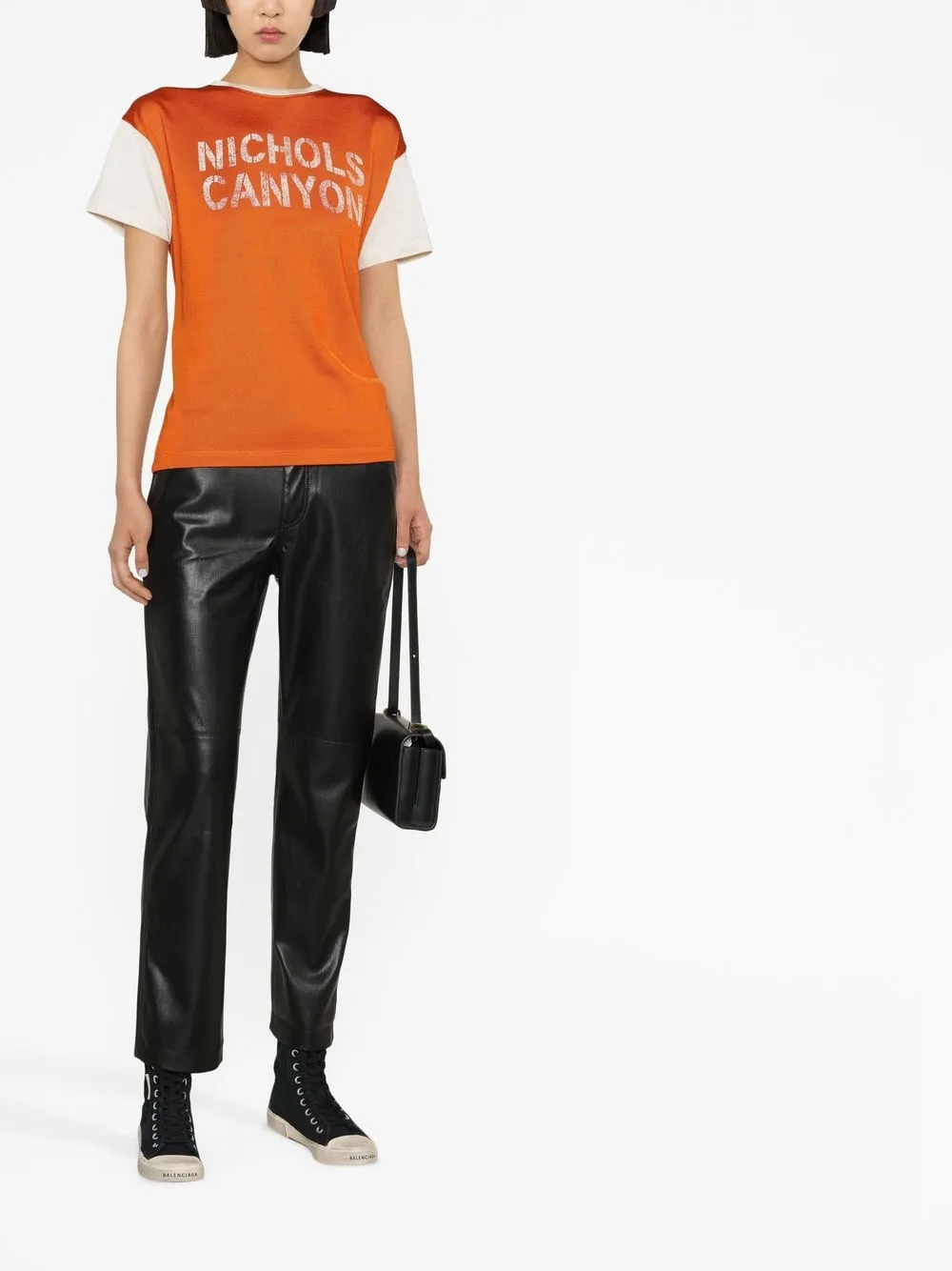 Saint Laurent T-shirt met tekst - Beige