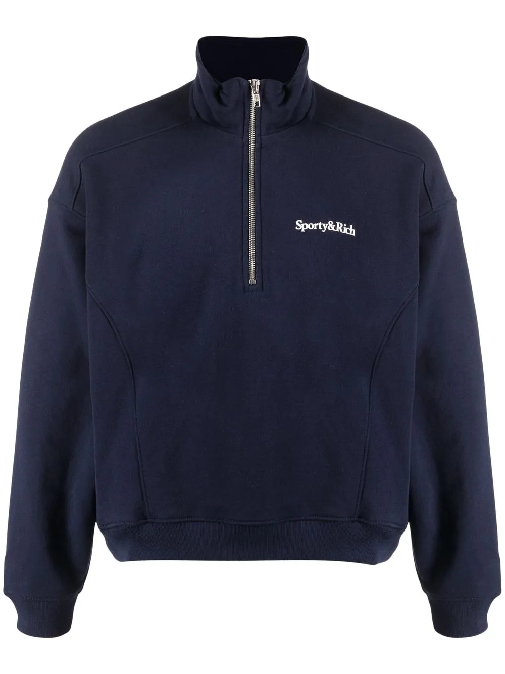 

Sporty & Rich semi-zip cotton sweatshirt - Blue