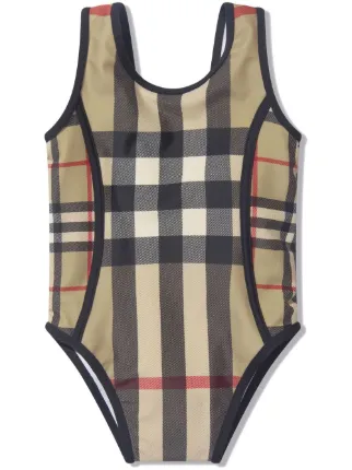 Burberry Kids Contrast Check Swimsuit Farfetch