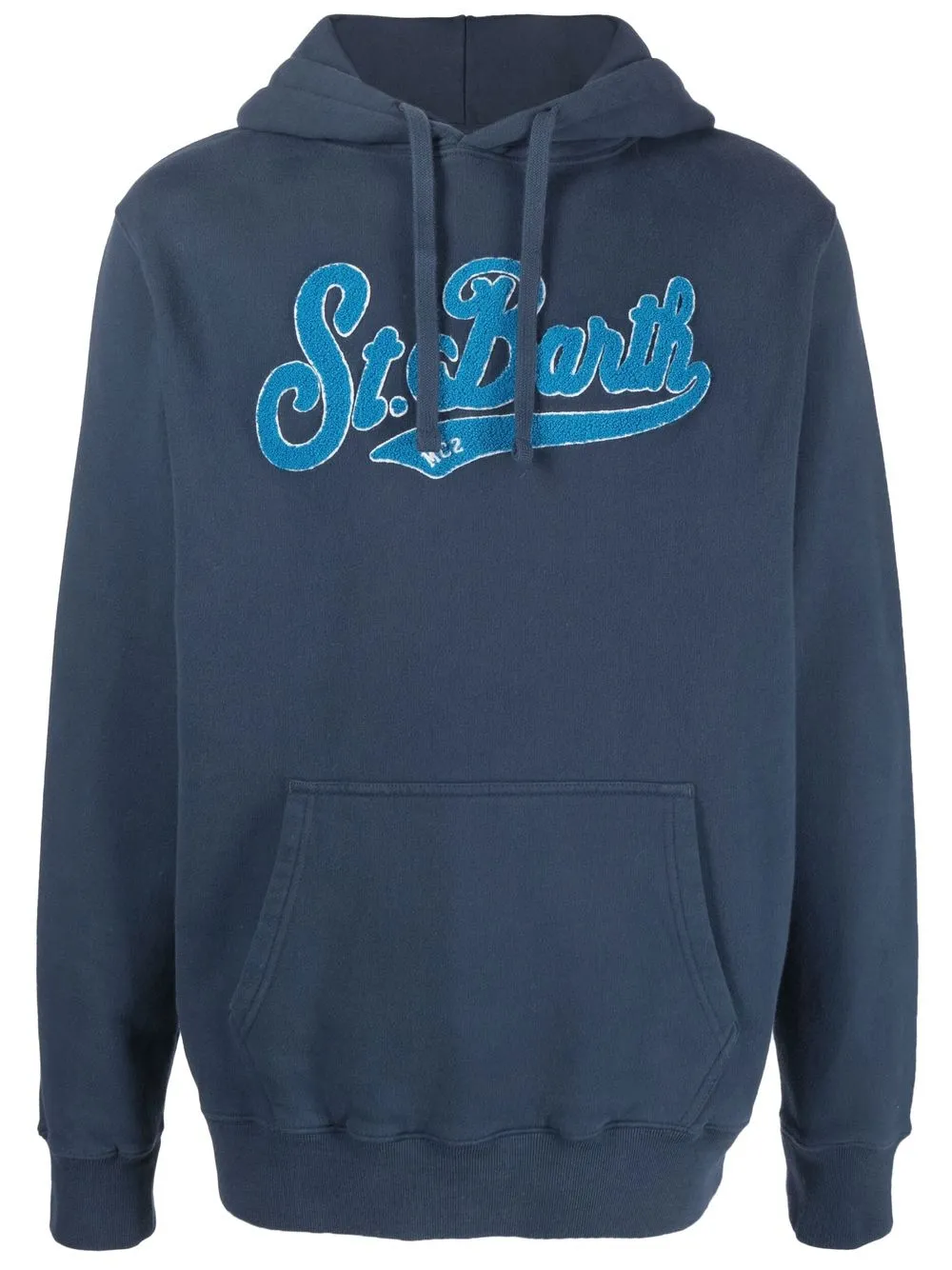 MC2 Saint Barth flocked-logo cotton hoodie - Blue