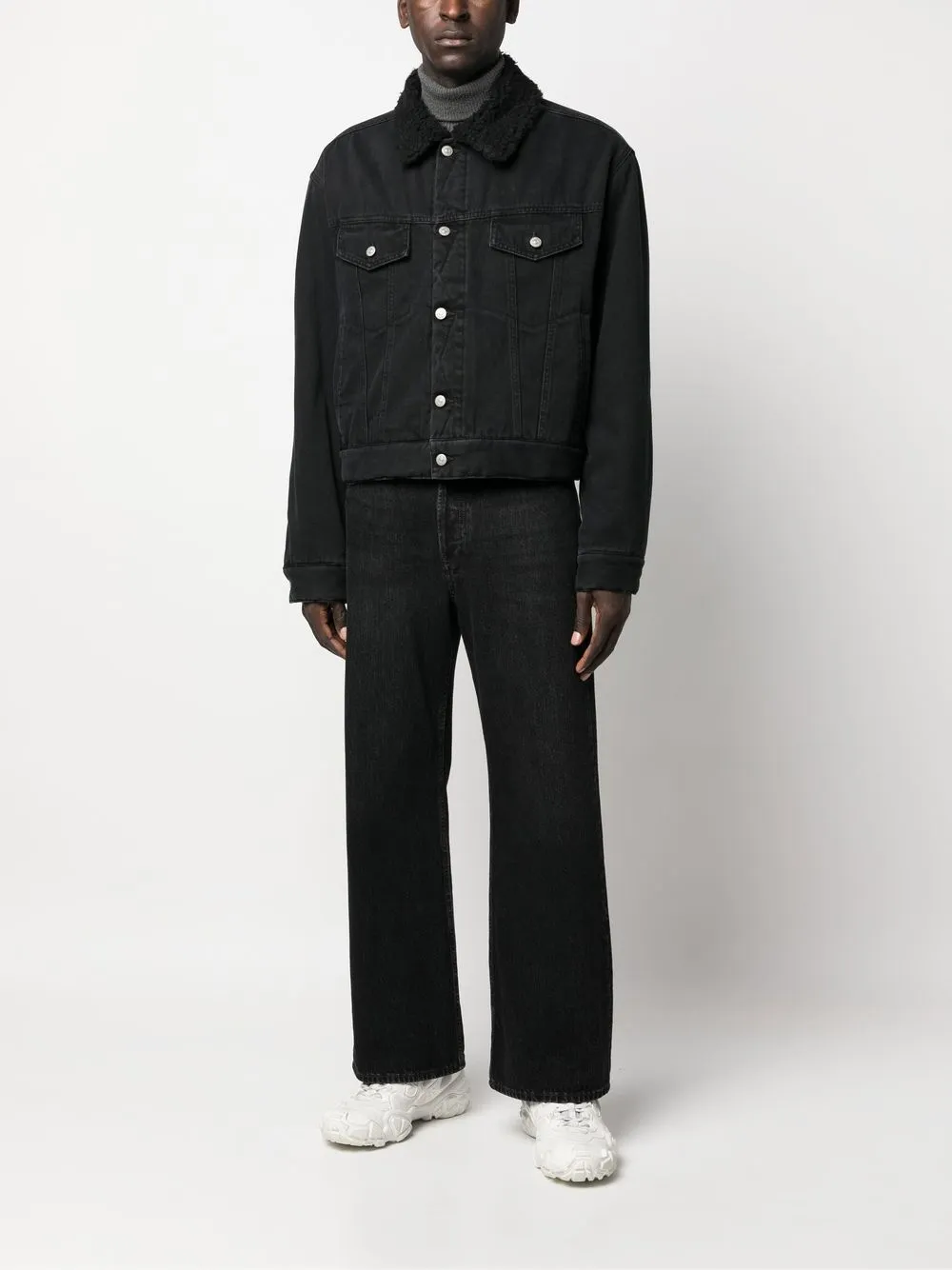 MM6 Maison Margiela Jack met lammy kraag - Zwart