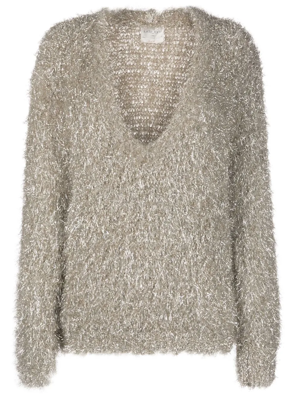 

Forte Forte metallic brushed V-neck jumper - Neutrals