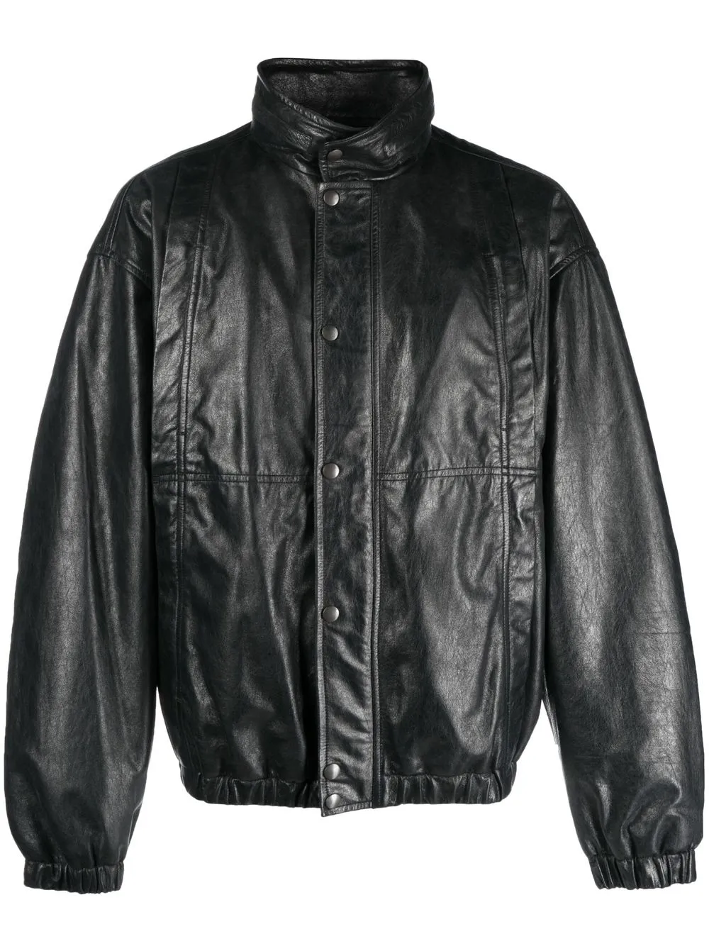 

Lemaire high-neck leather jacket - Black