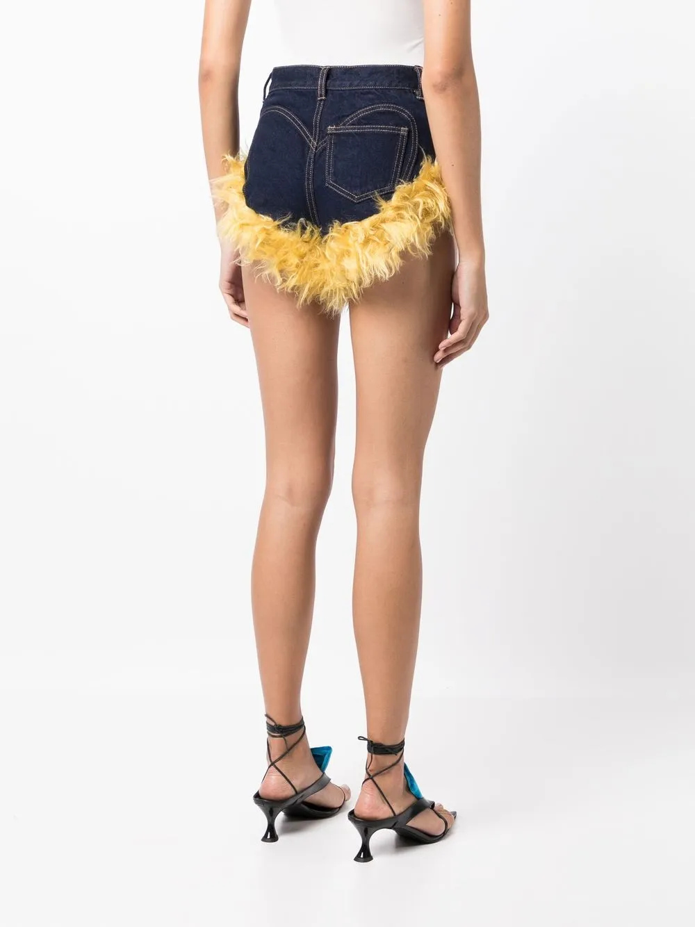 Wool-Trim Denim Shorts