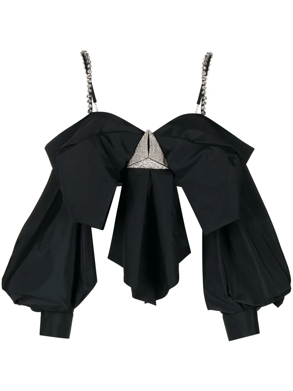 

AREA oversized bow-detail top - Black
