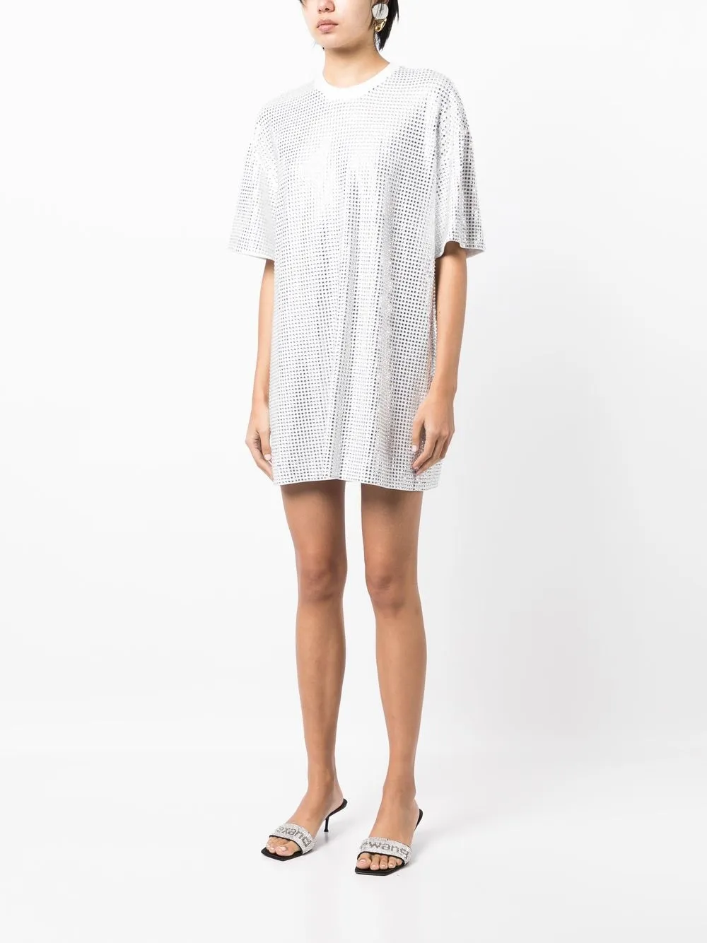 AREA crystalembellished Tshirt Dress Farfetch