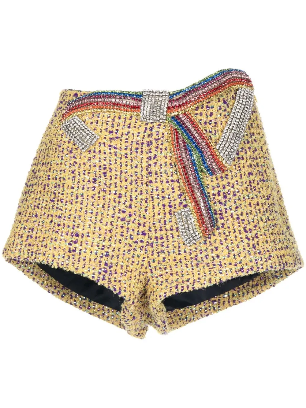 

AREA embroidered crystal bow shorts - Yellow