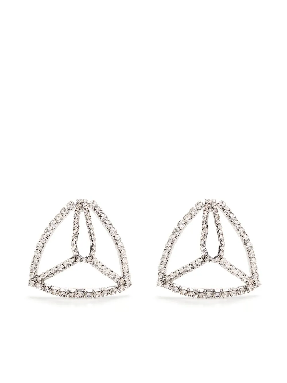 

AREA Crystal Pyramid Hoop earrings - Silver