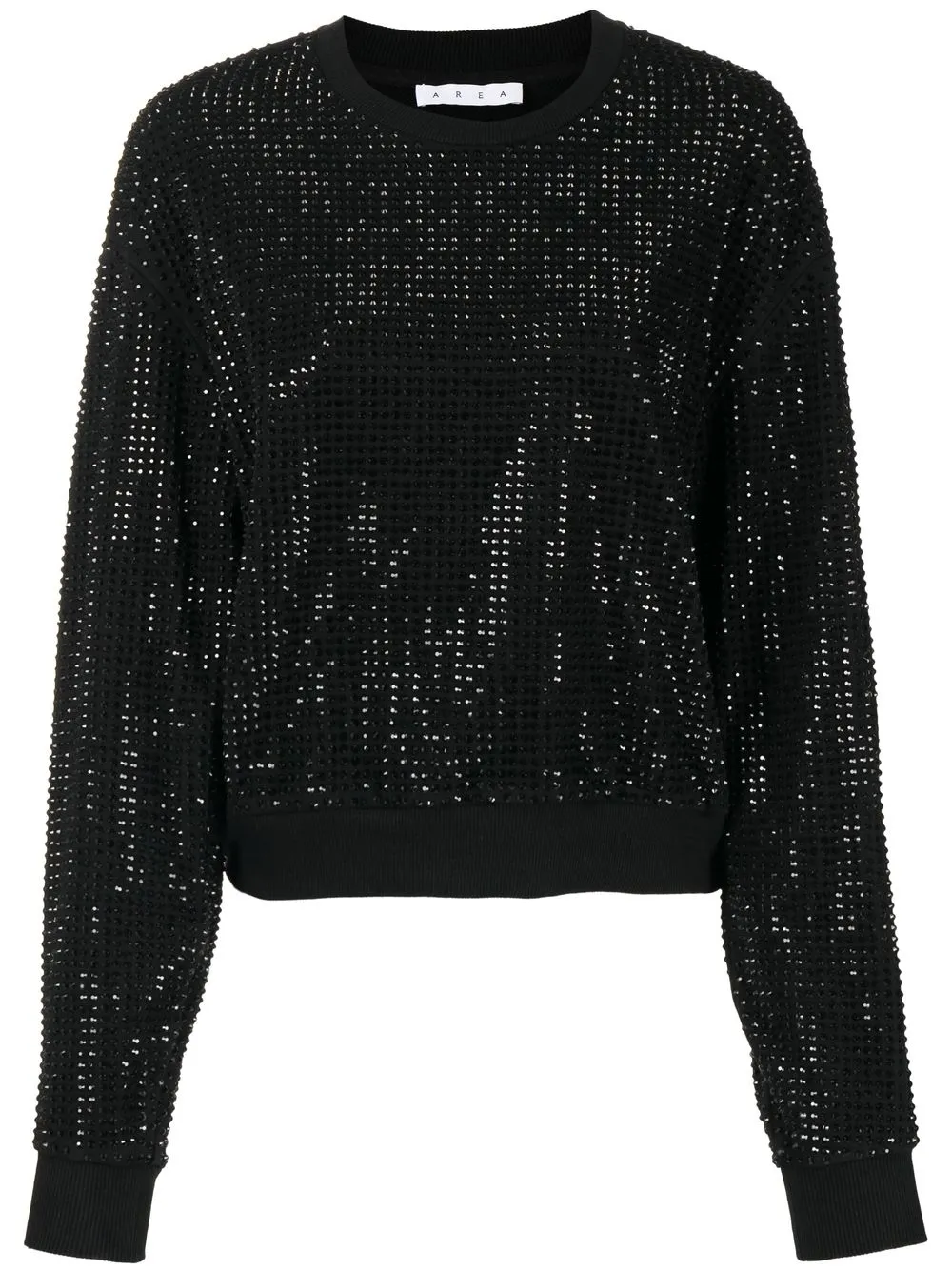 

AREA crystal-embellished long-sleeved sweatshirt - Black