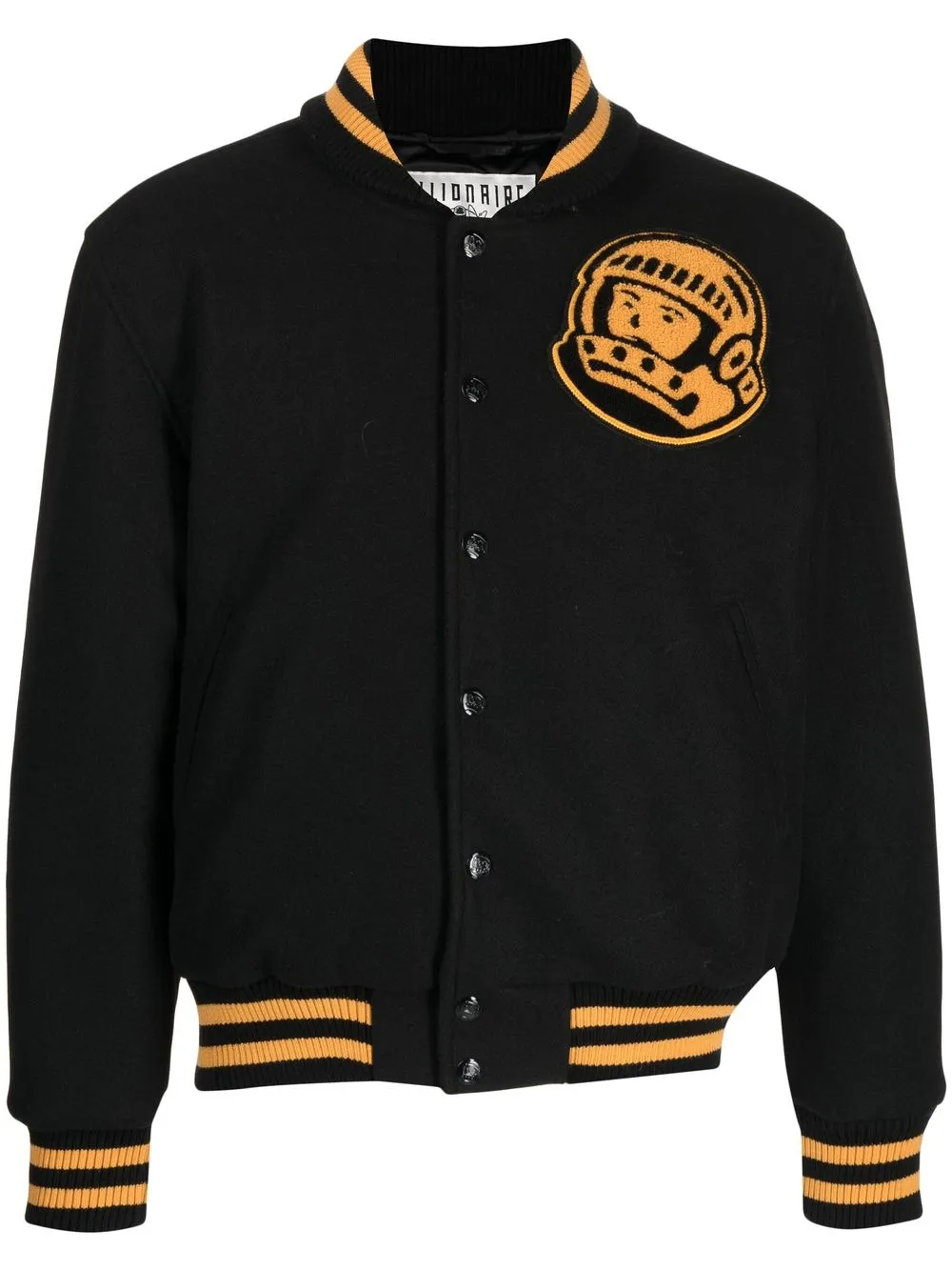 Billionaire Boys Club chamarra universitaria con aplique del logo - Negro