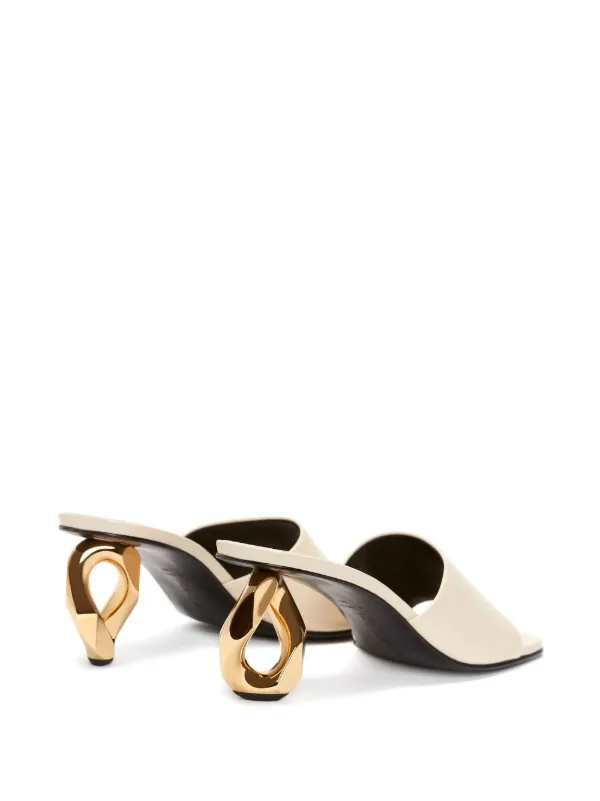 JW Anderson チェーンヒール レザーサンダル | ニュートラル | FARFETCH JP