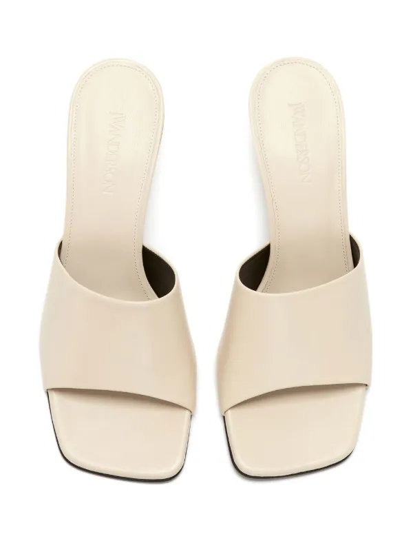 Beige square sales toe sandals