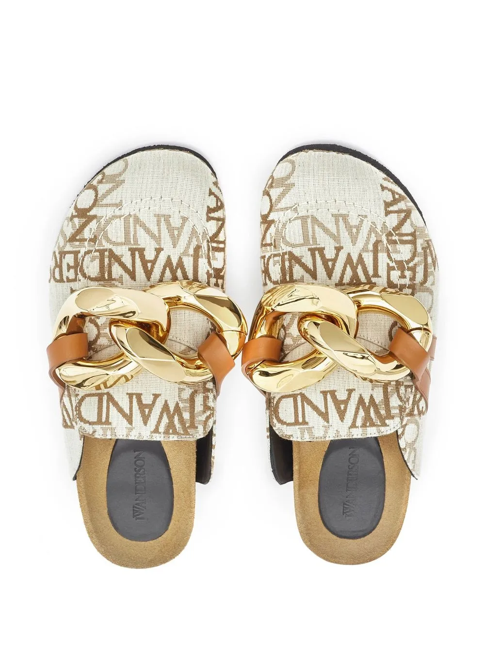 Affordable JW Anderson Chain logo grid mules Women
