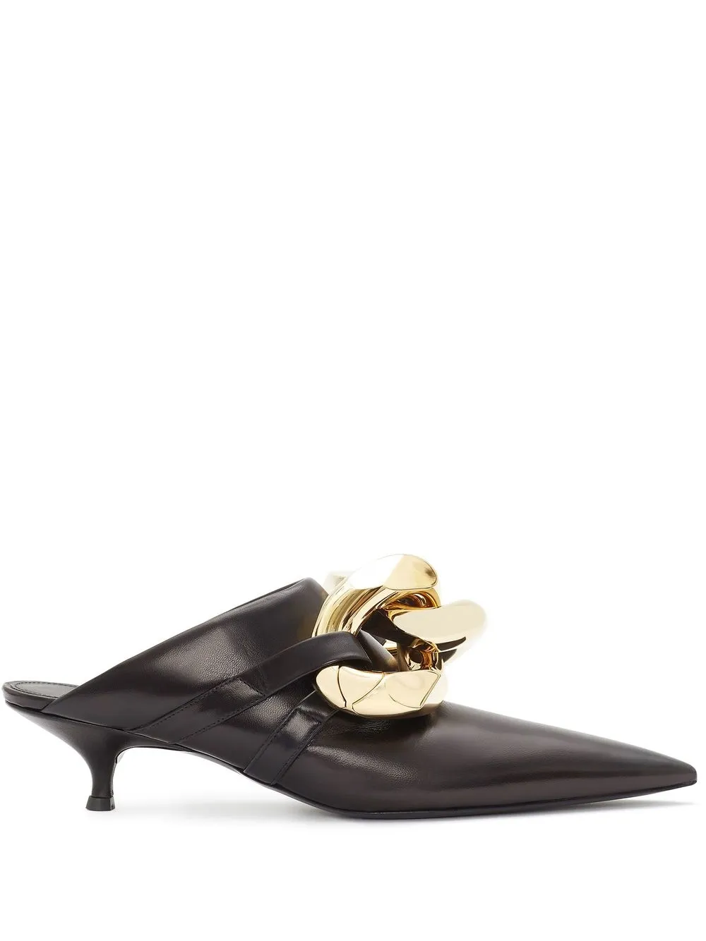 Jw Anderson Chain-trim Kitten-heel Mules In Black