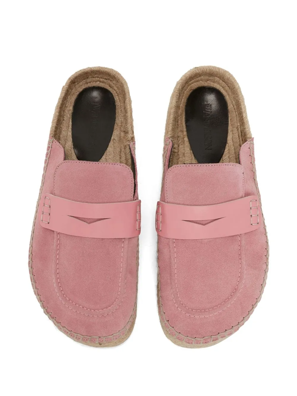 Shop Jw Anderson Suede Espadrille Loafers In Pink