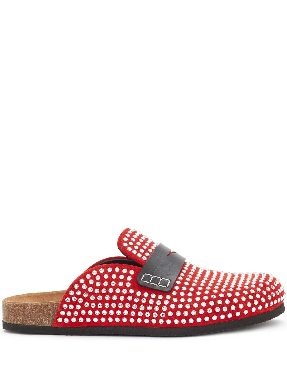 

JW Anderson flip flops con detalles de strass - Rojo