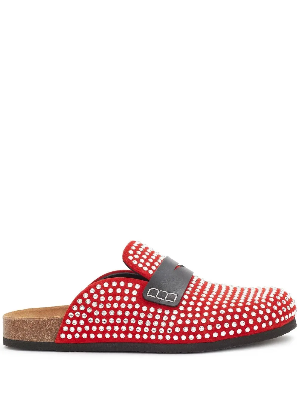 

JW Anderson crystal-embellished slip-on loafers - Red