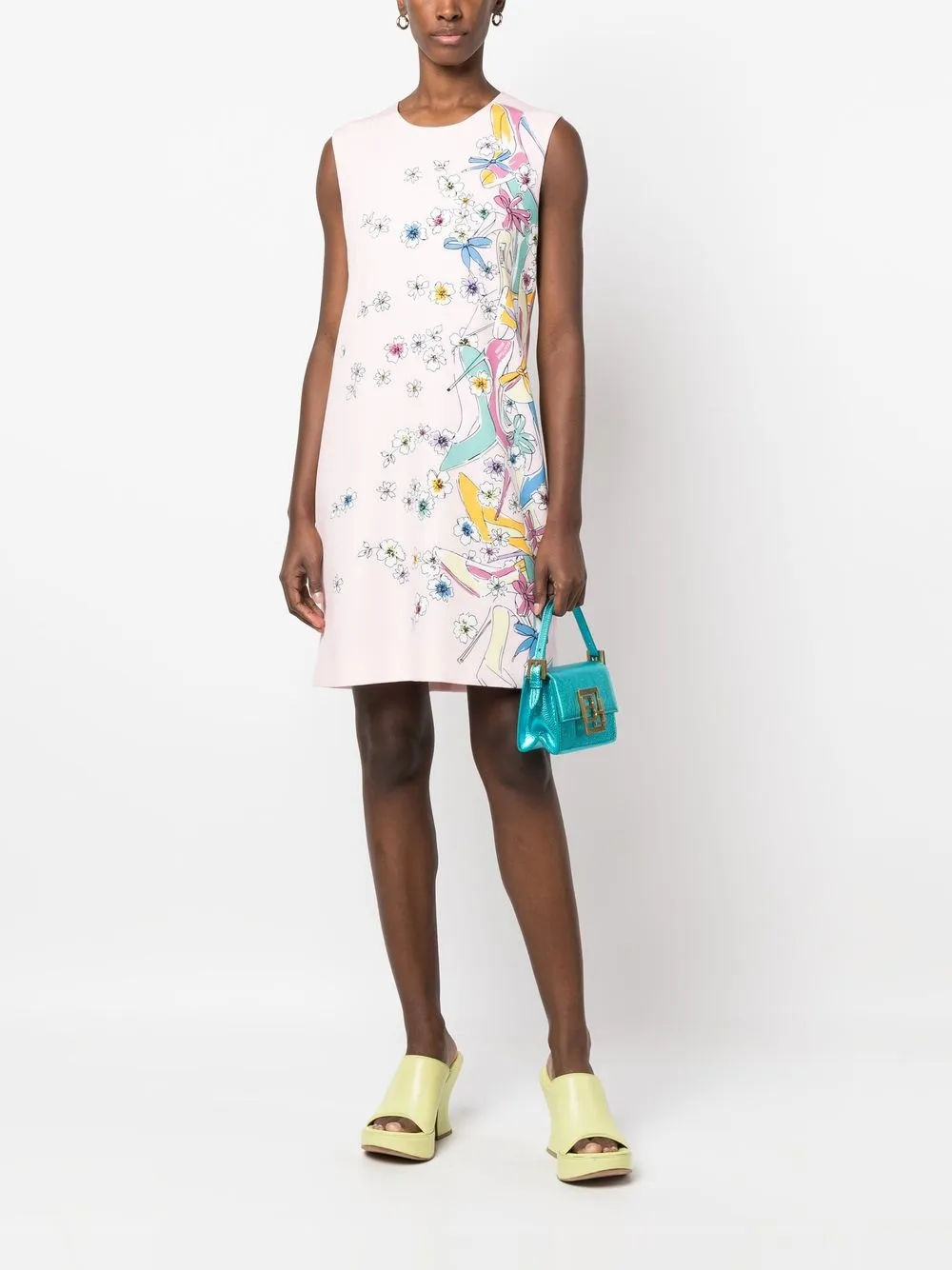 Boutique Moschino Midi-jurk met bloemenprint - Roze