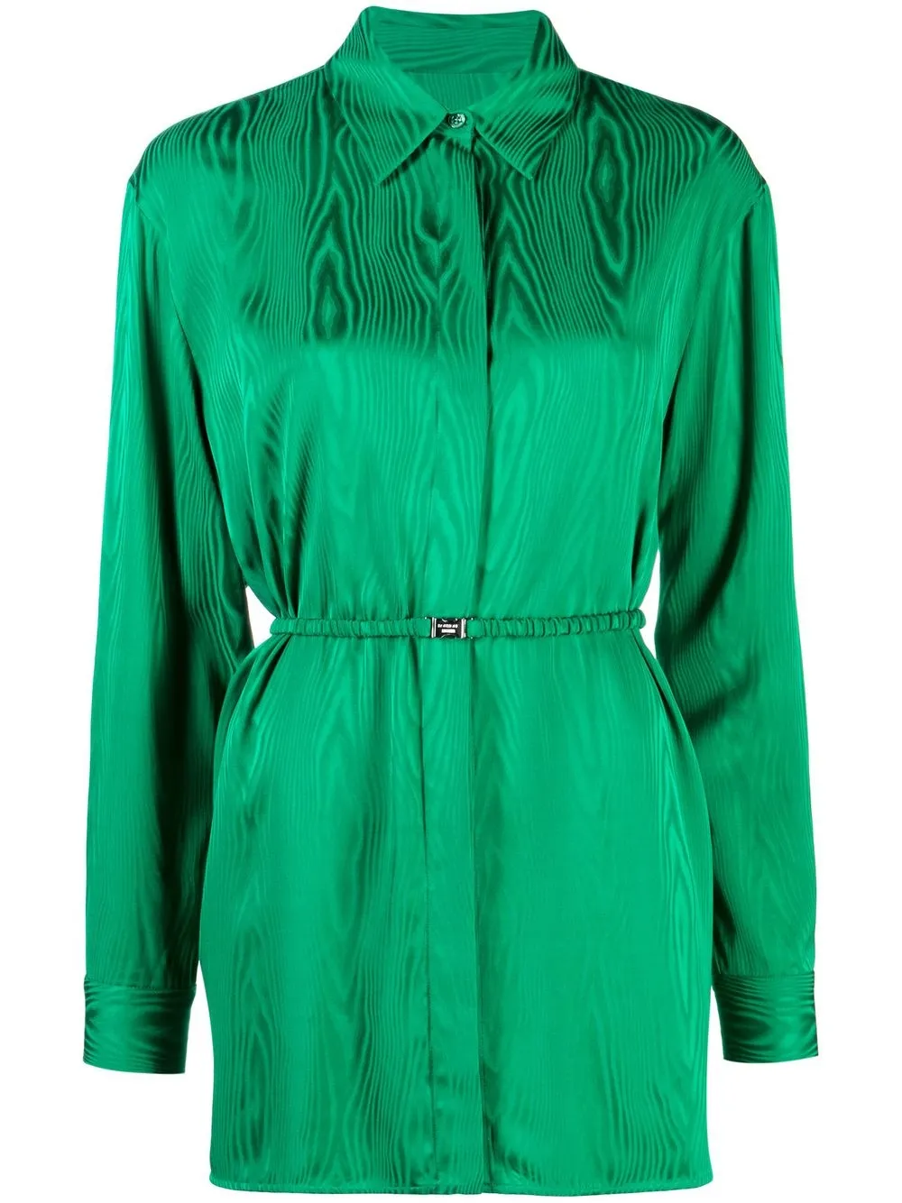 

Boutique Moschino belted satin-finish shirt - Green