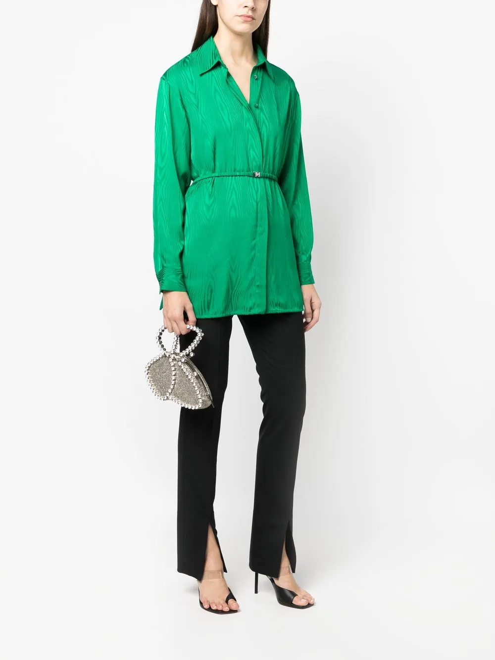 Boutique Moschino Blouse met ceintuur - Groen