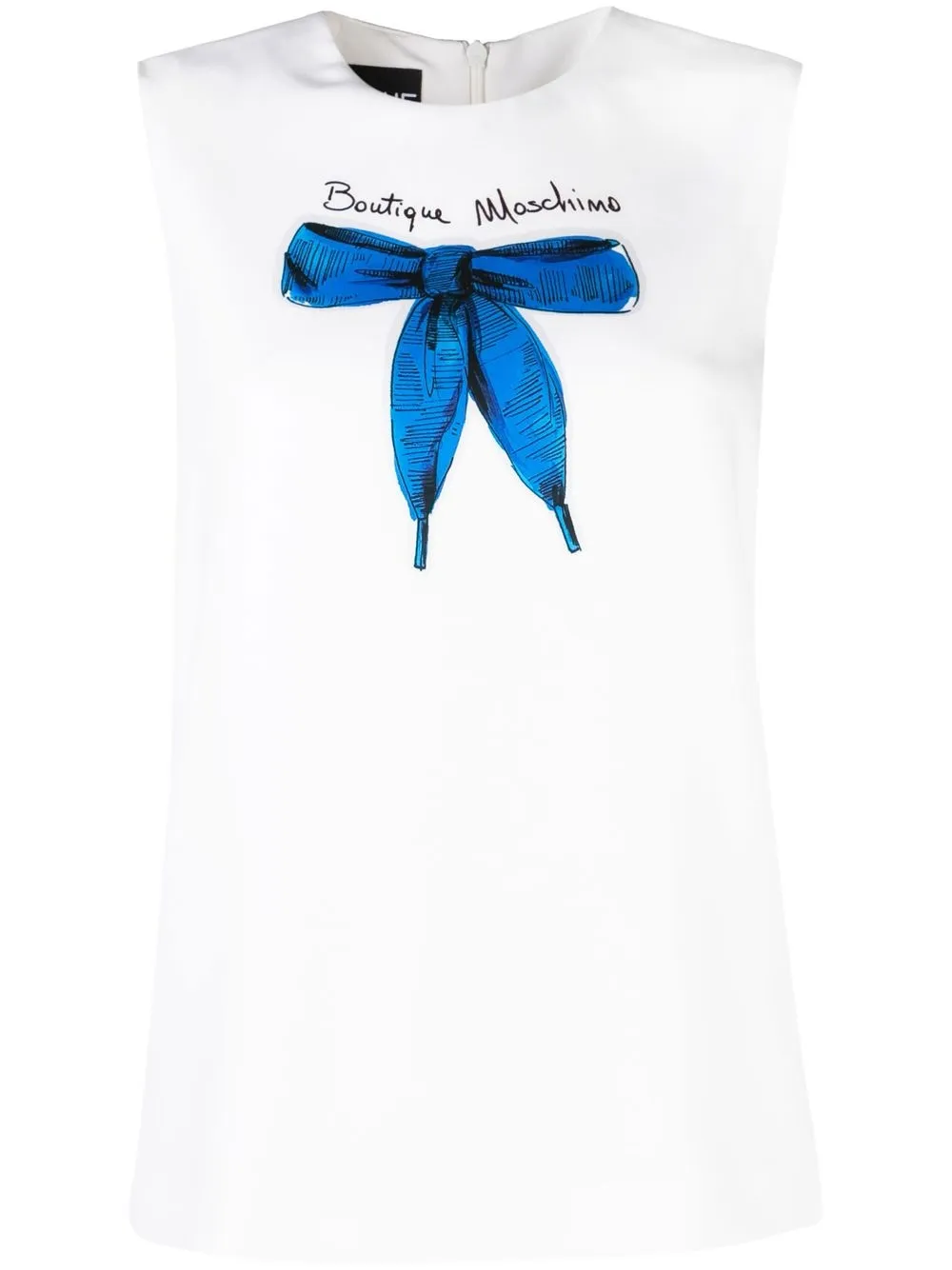 

Boutique Moschino bow-print vest top - White