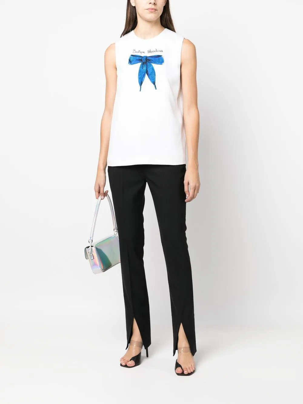 Boutique Moschino Top met strikprint - Wit