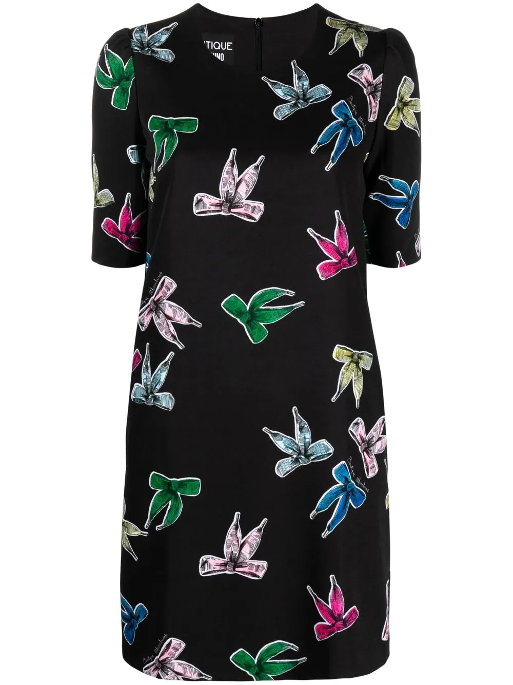 

Boutique Moschino bow-print short-sleeved midi dress - Black