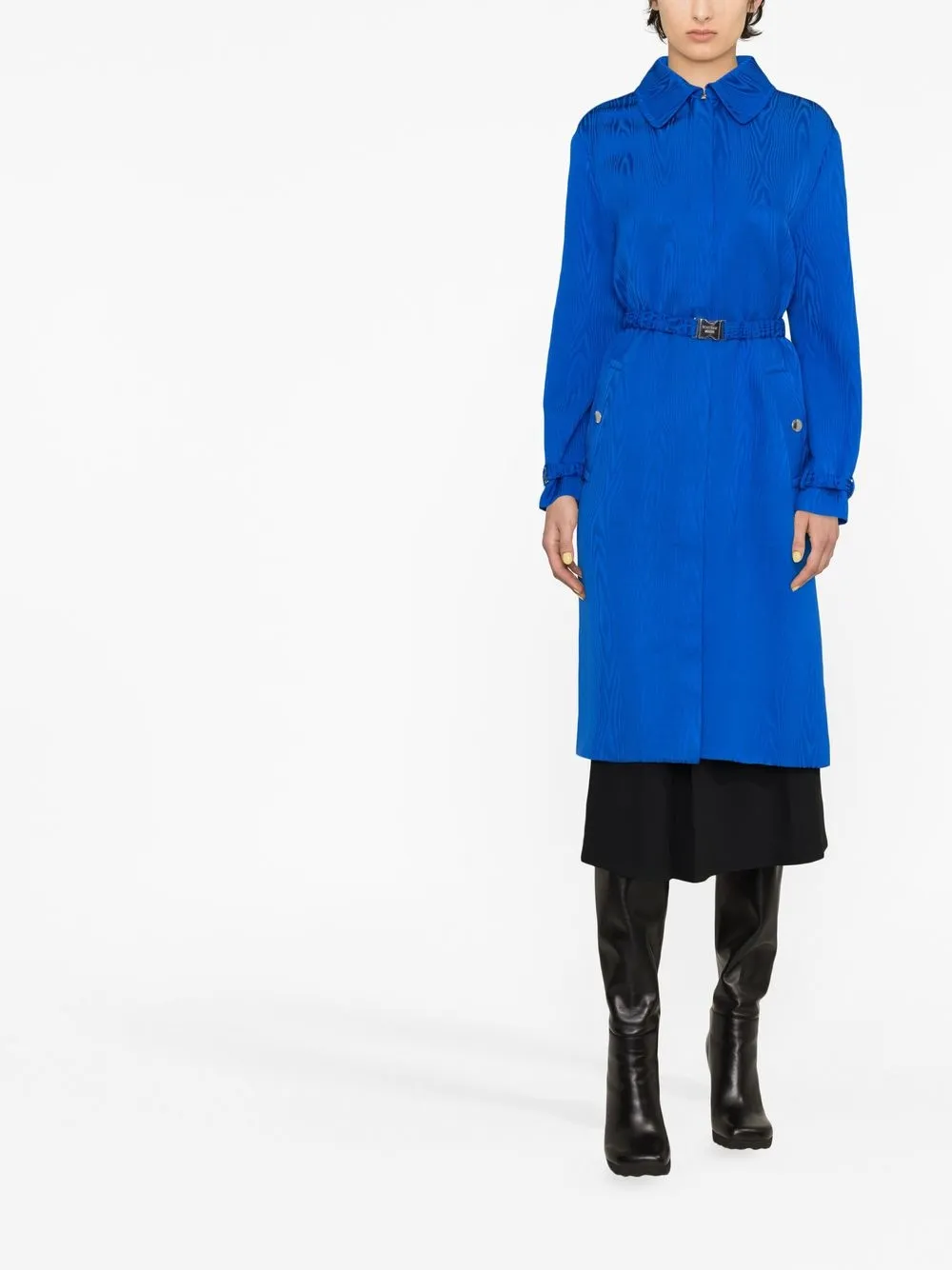 Boutique Moschino Mantel met ceintuur - Blauw