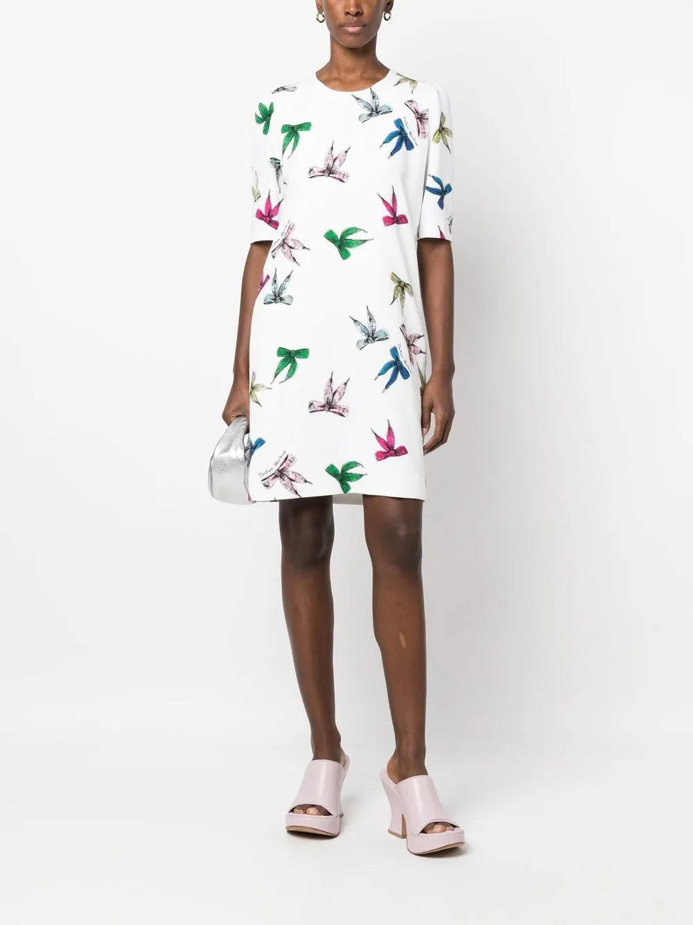Boutique Moschino Midi-jurk met korte mouwen - Wit