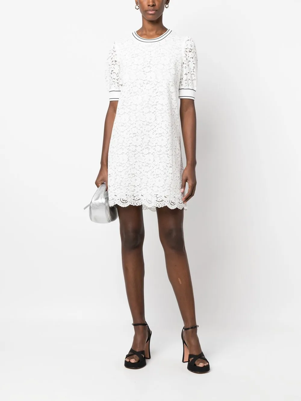 Boutique Moschino Mini-jurk met kanten detail - Wit
