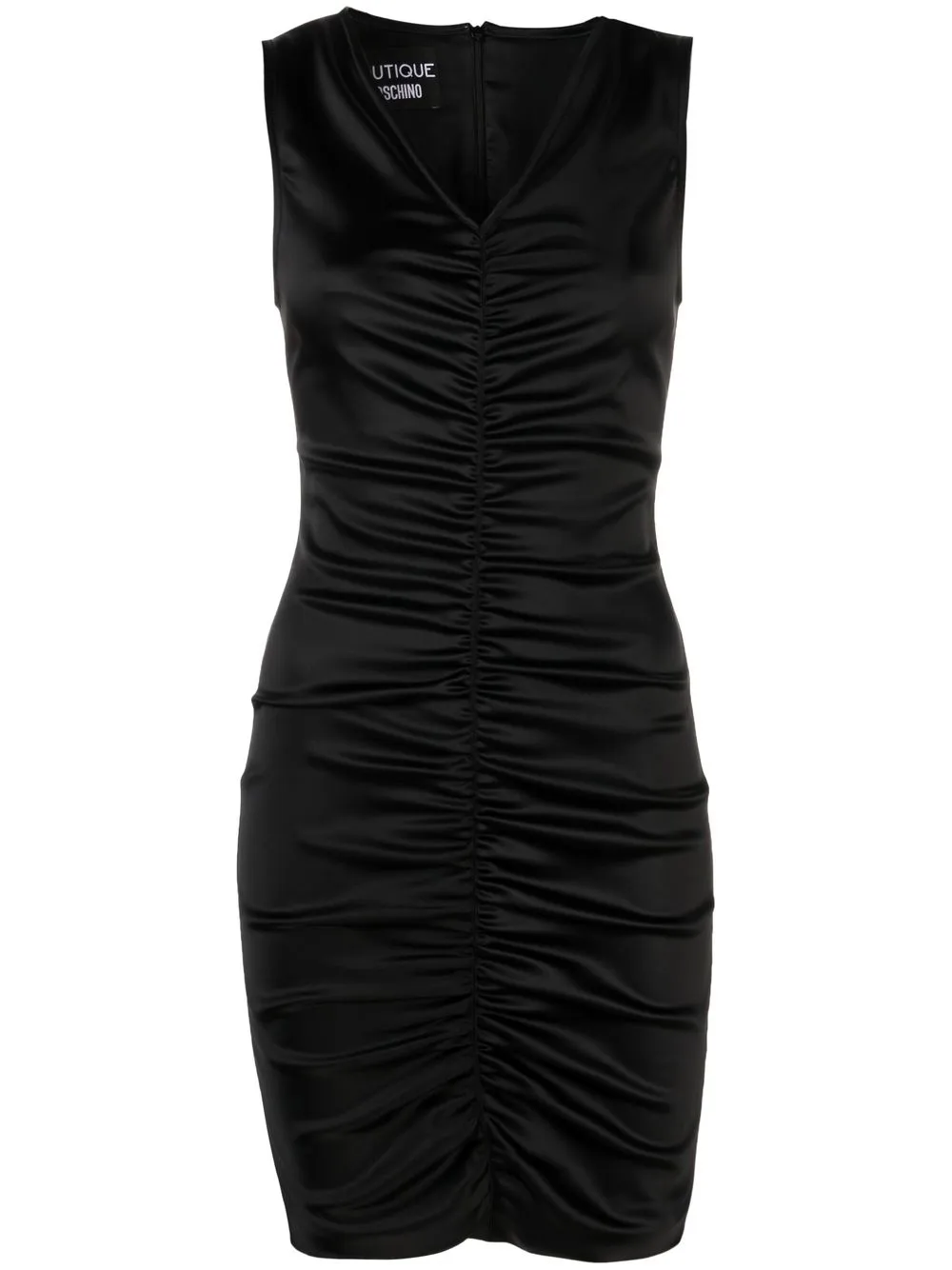 

Boutique Moschino ruched V-neck mini dress - Black
