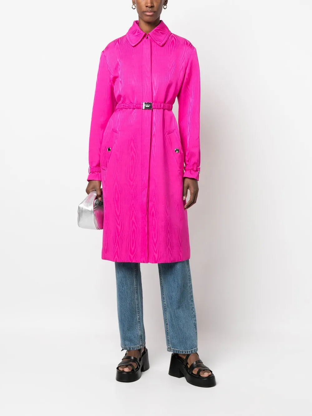 Boutique Moschino Mantel met ceintuur - Roze